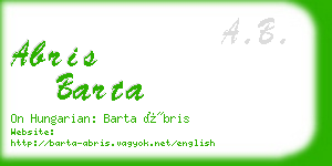 abris barta business card